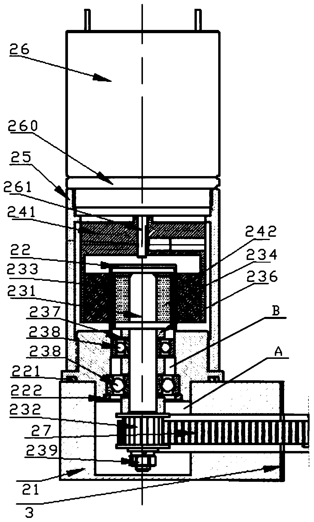 Piston type pressure gauge and driving device thereof