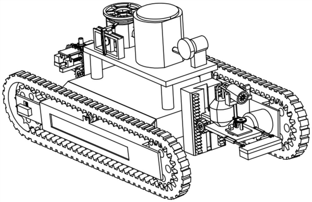 A toilet cleaning robot