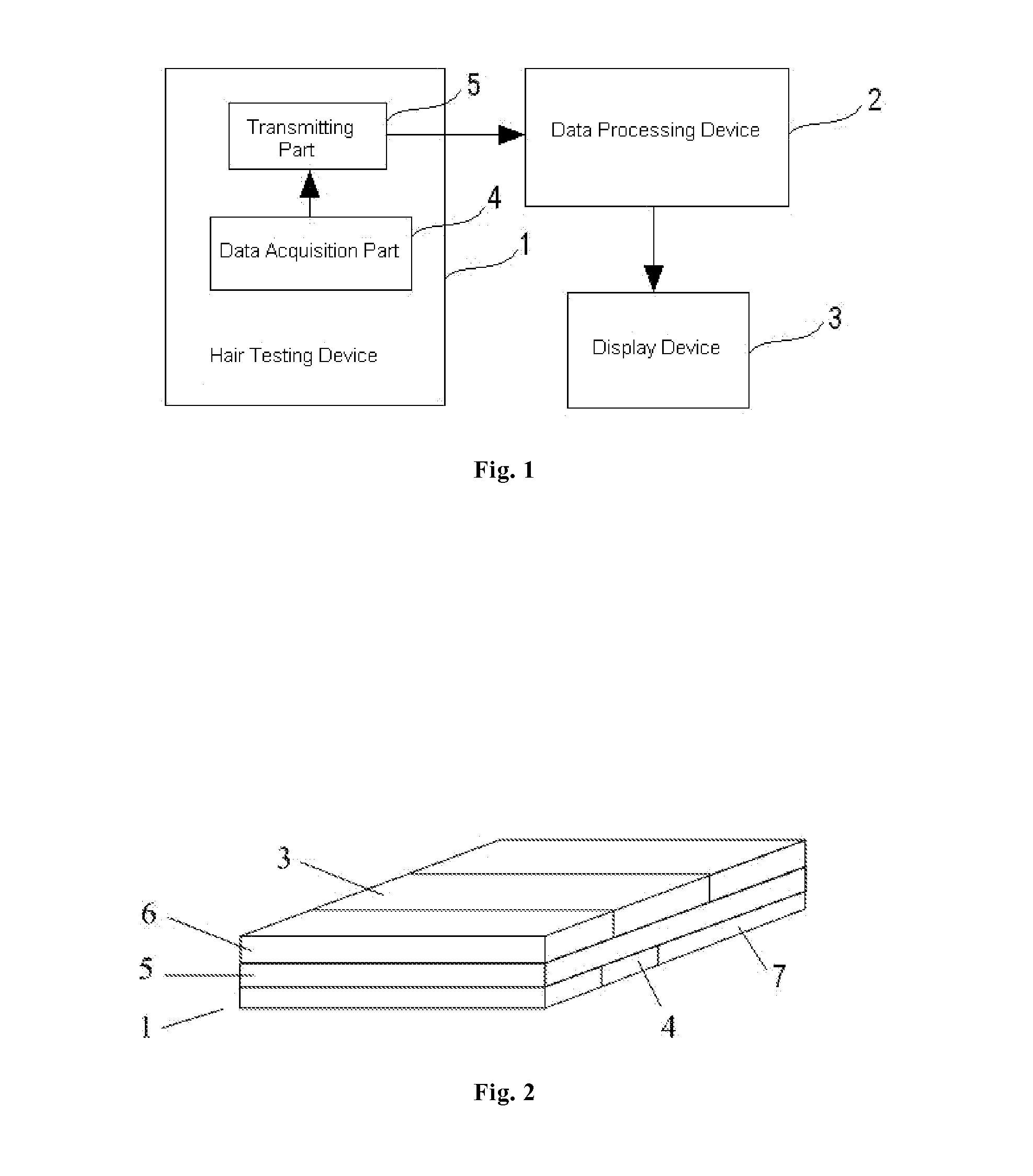 Hair testing device and hair testing system