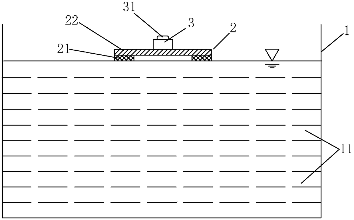 A method and device for simulating the depth of seabed liquefaction, sandblasting and water emission under the action of waves