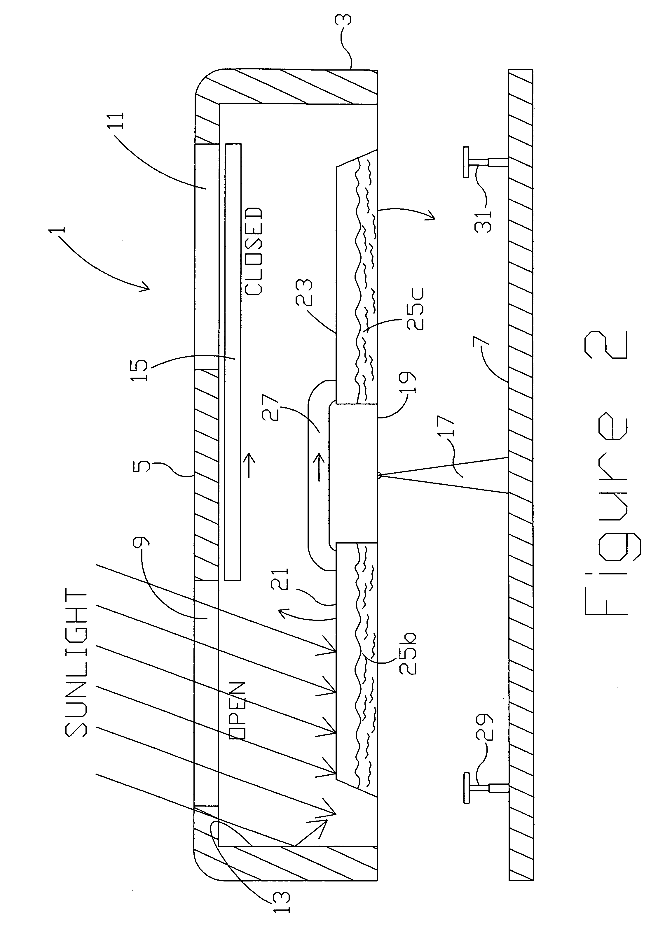 Reciprocating solar engine with attached solar windows