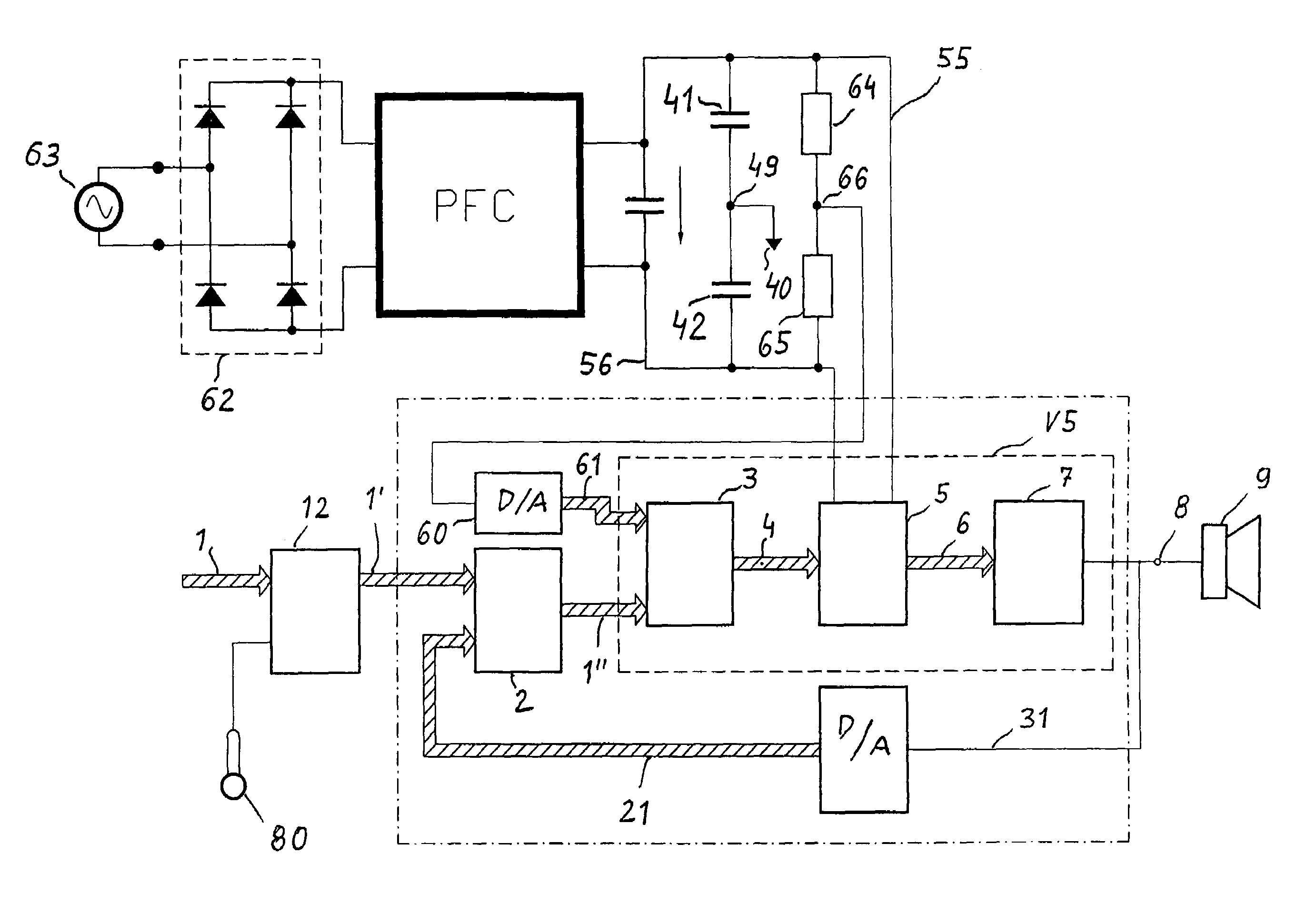 Method for generating a high-power alternating voltage that follows an input data system