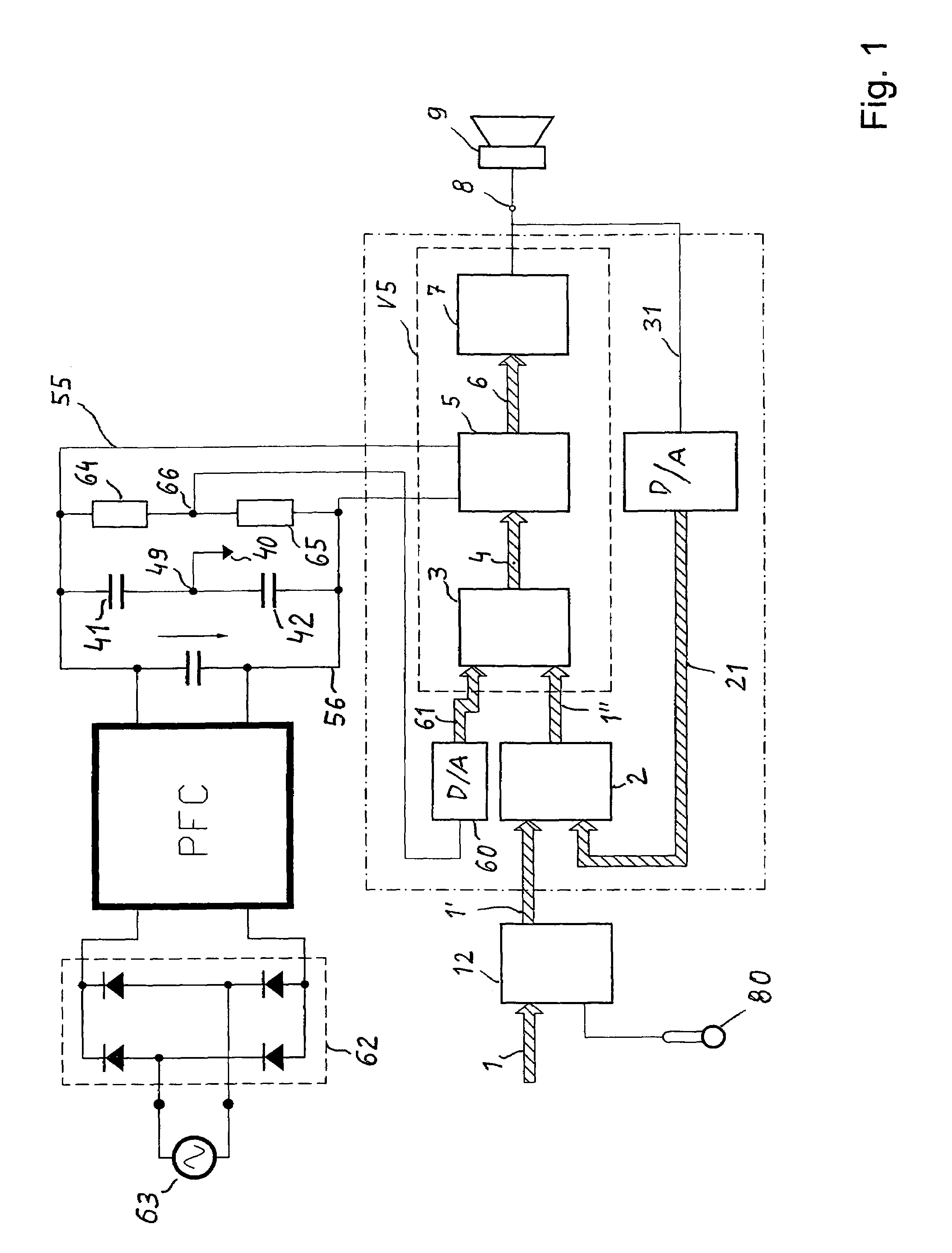 Method for generating a high-power alternating voltage that follows an input data system