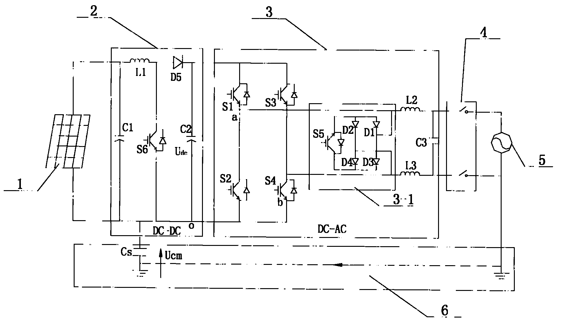 Efficient no-transformer single phase photovoltaic grid-connected inverter