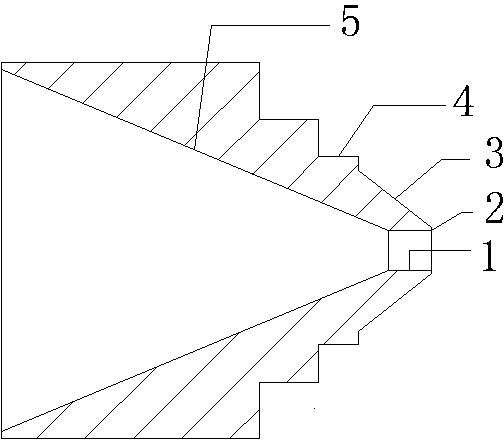 Novel mold structure for preventing materials from stacking at mold opening