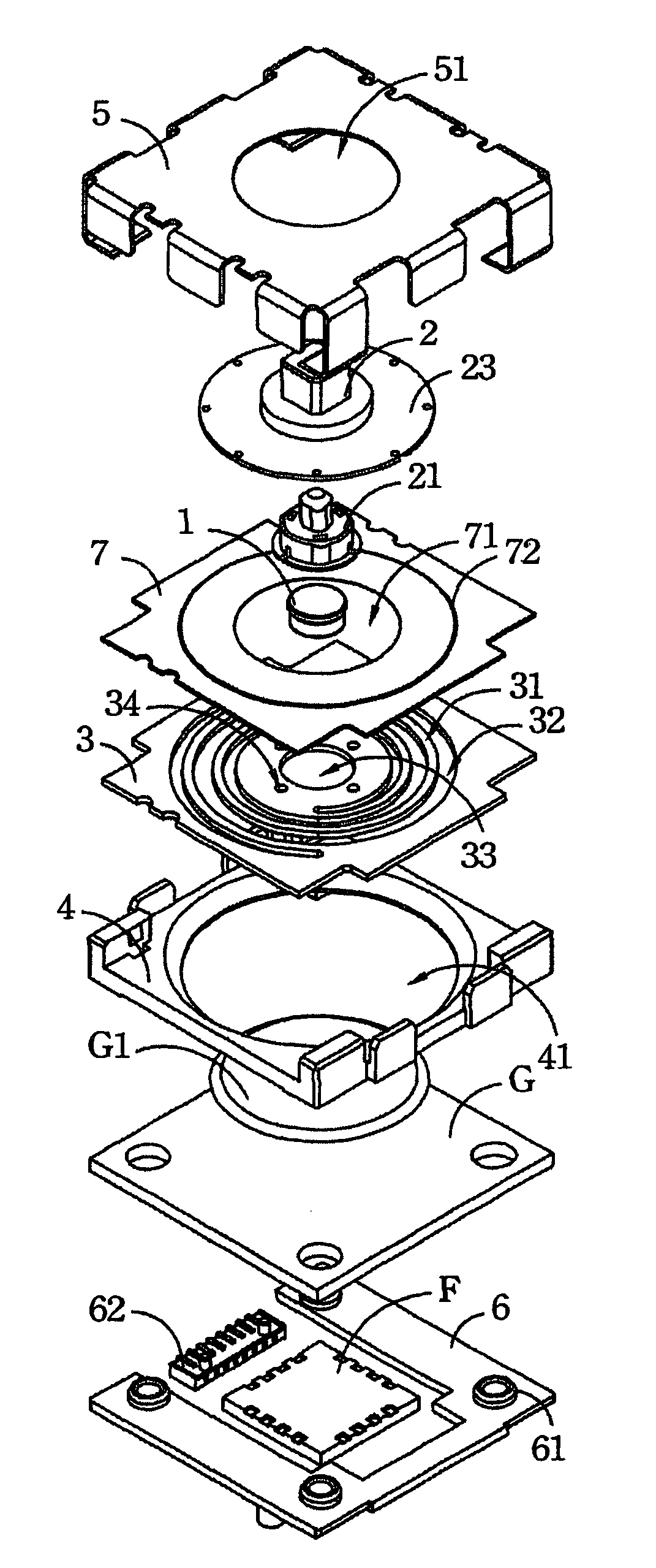 Low-profile multi-directional key switch structure