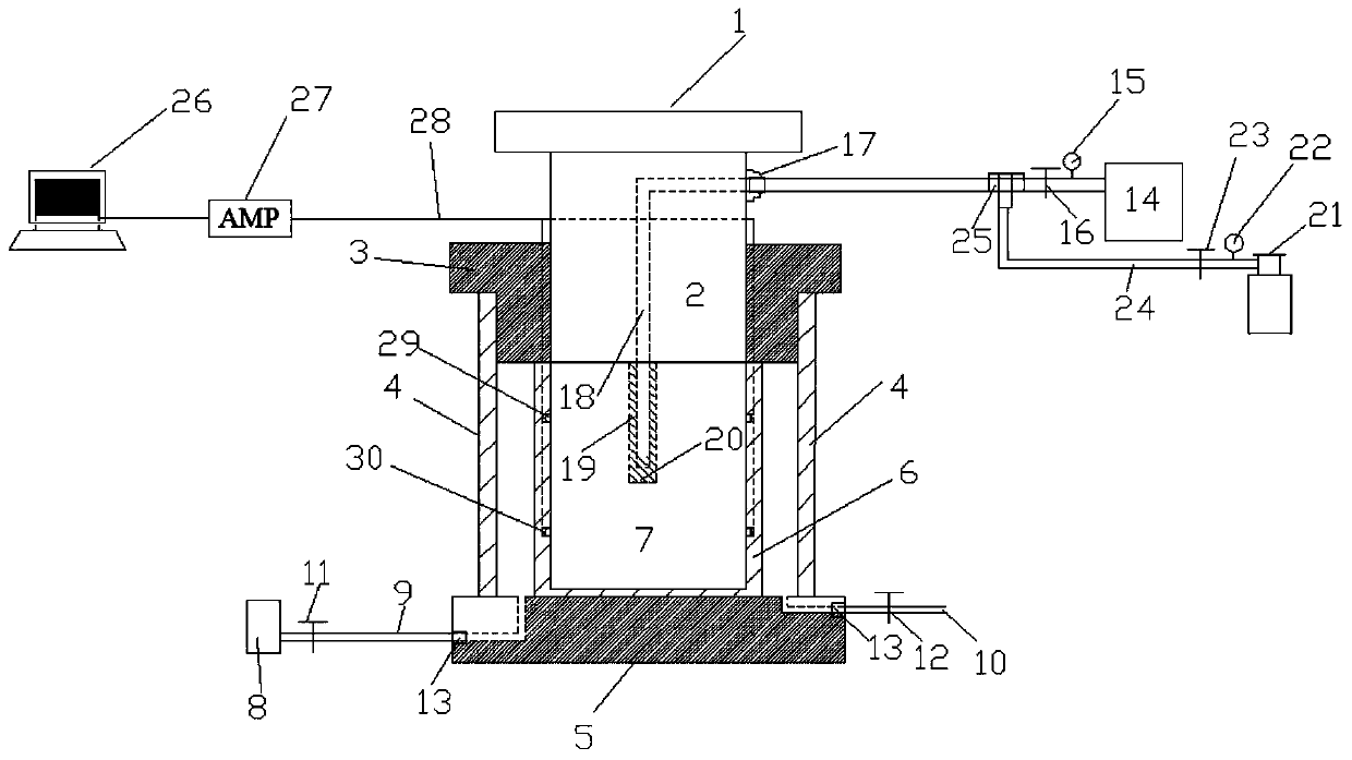 Acoustic emission monitoring device and method for hydraulic fracturing fracture field of gas-containing coal body