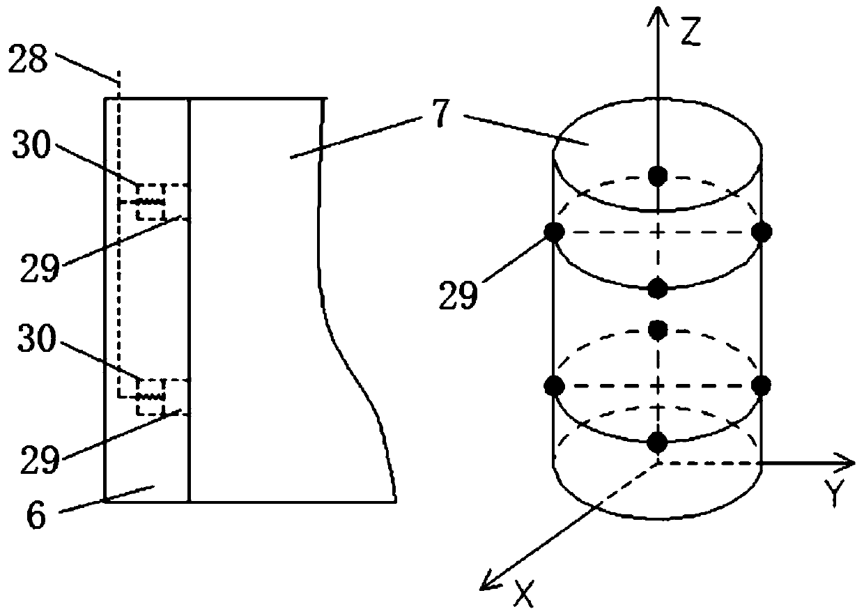 Acoustic emission monitoring device and method for hydraulic fracturing fracture field of gas-containing coal body