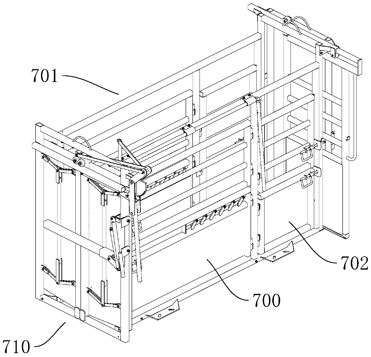 Cattle hoof trimming and testing method and whole body fixing device for cattle hoof trimming and testing