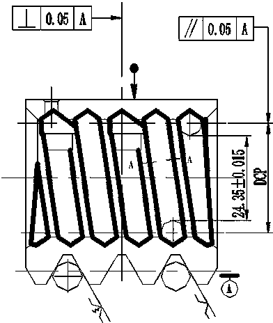 Interprocess calibration sample piece design and application method of mechanical steering gear nut