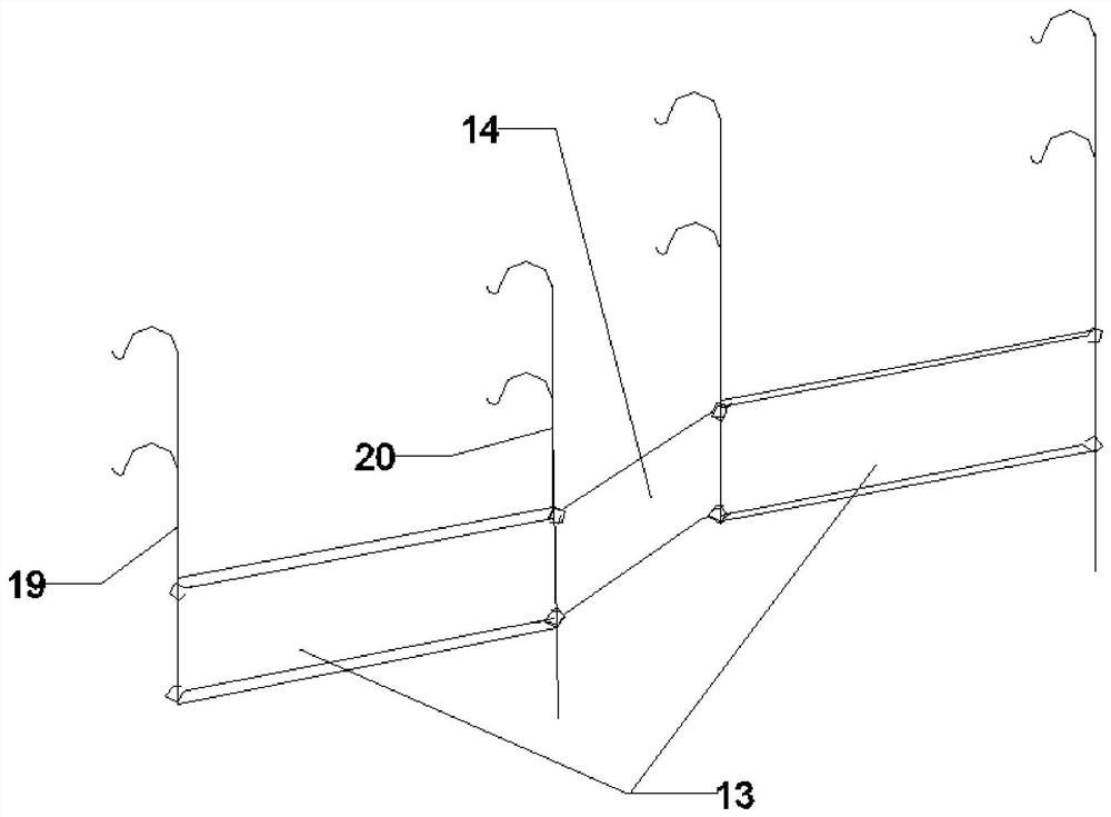 Construction method for continuous type hanging net rack platform for hyperbolic reticulated shell venue