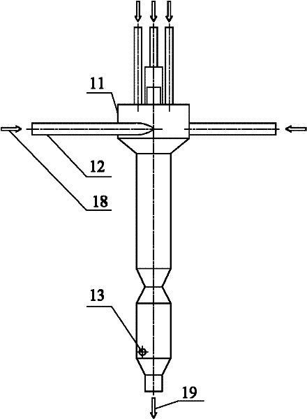 Axial-flow ultrashort contact cyclone reactor