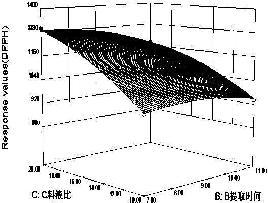 Wax myrtle leaf total-flavonoid extracting process and extracting condition optimization method thereof