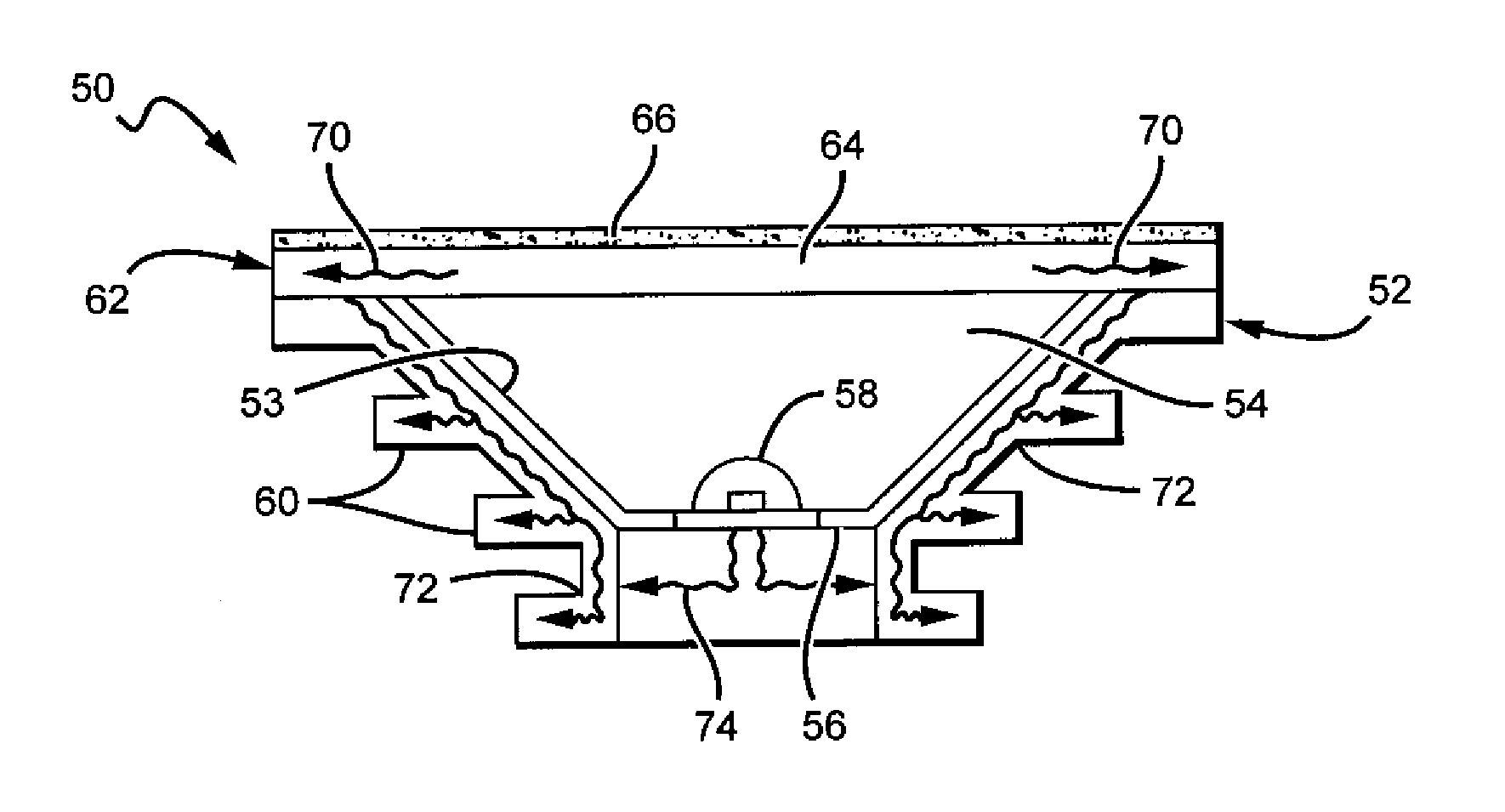 LED lamp incorporating remote phosphor with heat dissipation features