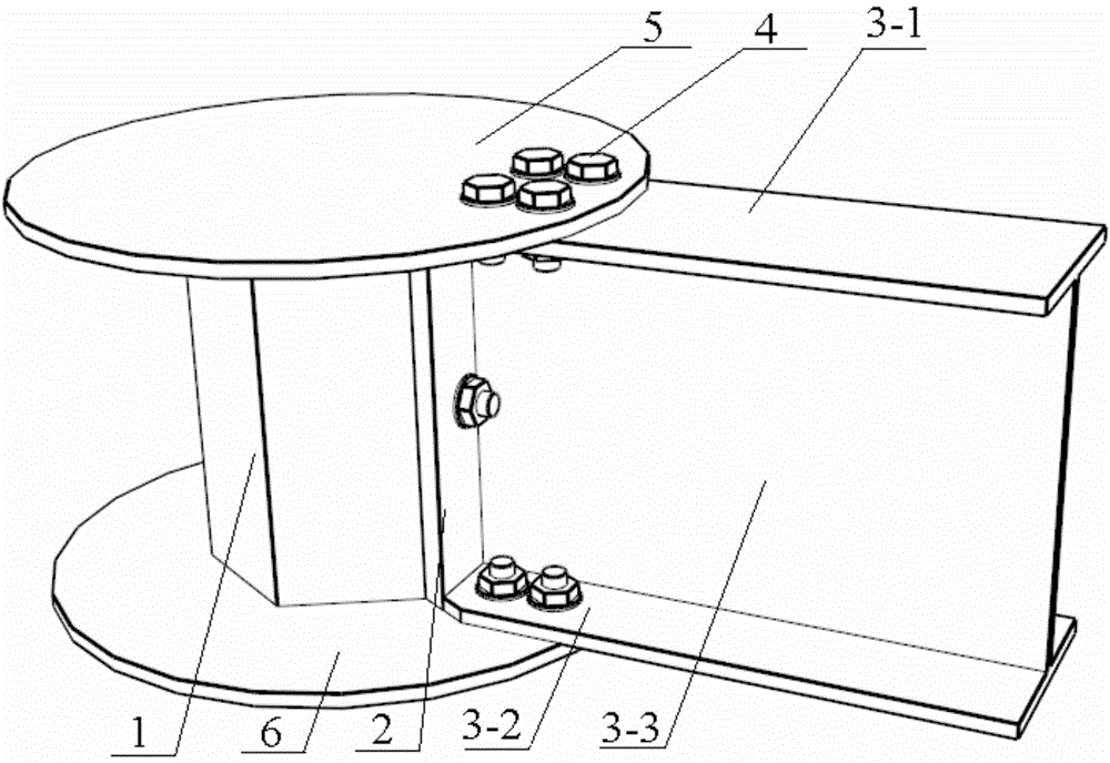 Aluminium alloy column-plate node structure used for space structure