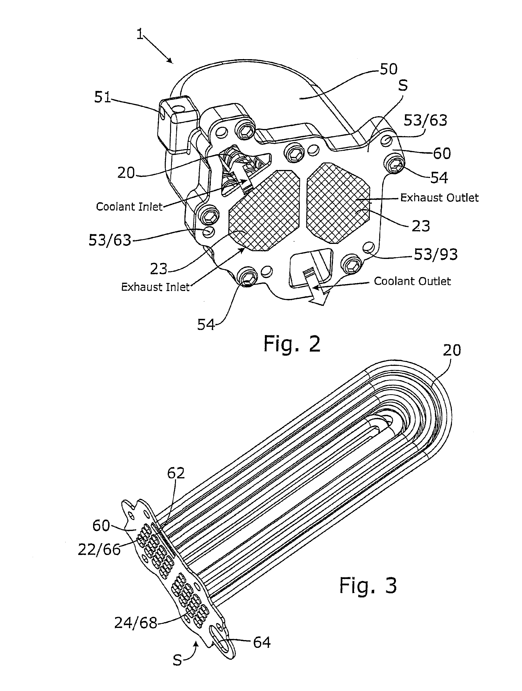 Exhaust gas heat exchanger with an oscillation attenuated bundle of exchanger tubes