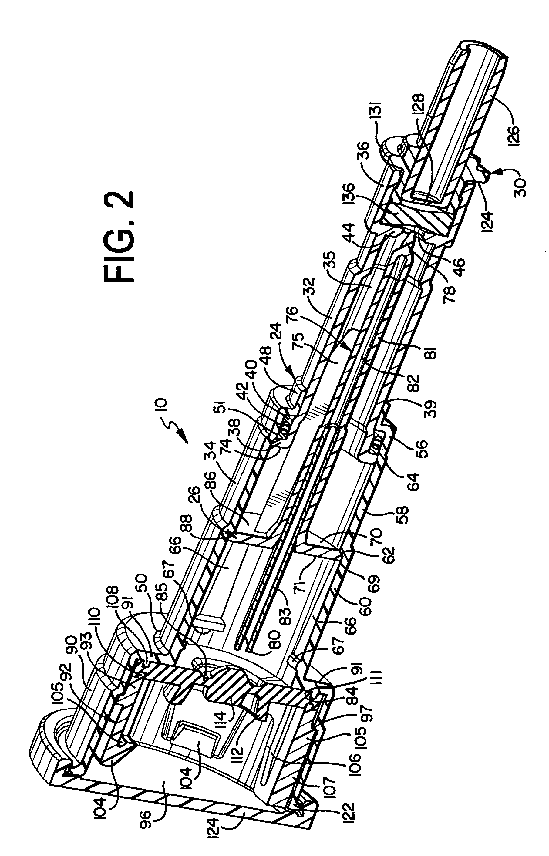 Sliding reconstitution device for a diluent container