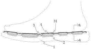 A magnetic therapy massage sole and shoes provided with a magnetic therapy massage sole