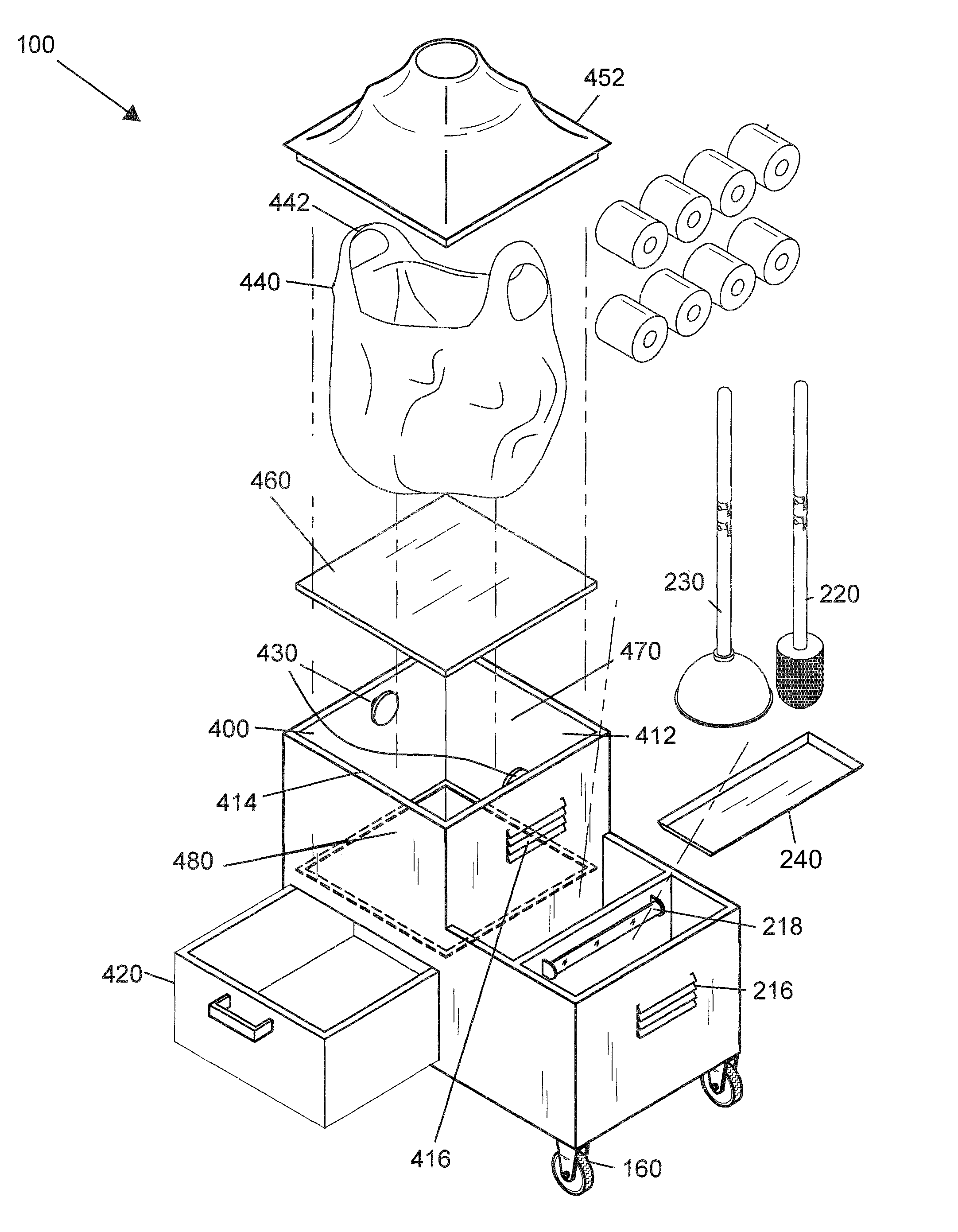 Portable bathroom cabinet system