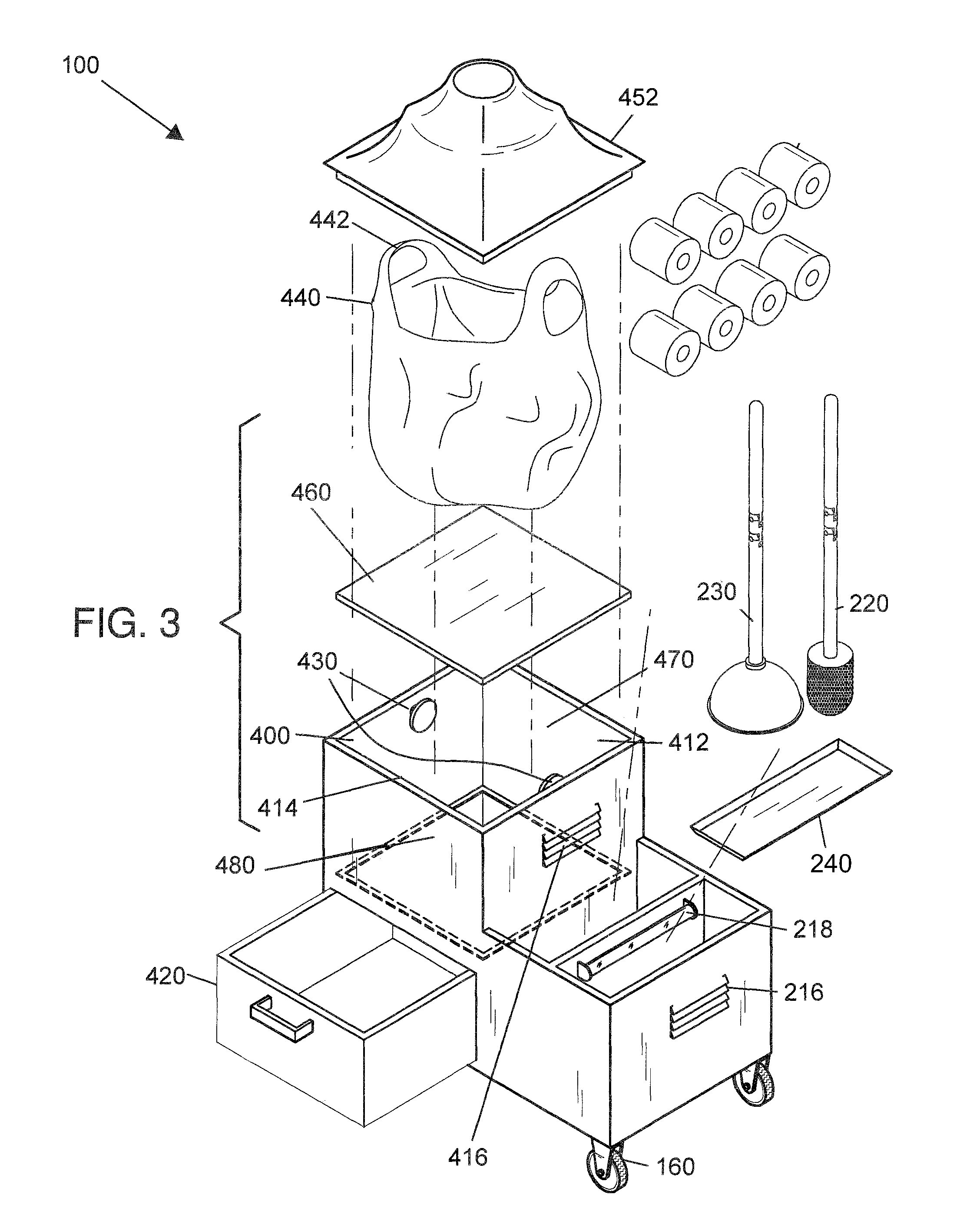 Portable bathroom cabinet system