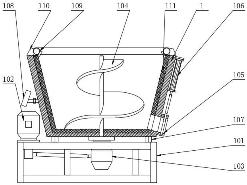 Feed stirring and preparing device for beef cattle breeding