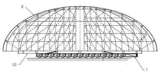 Special supporting device of cover head of nuclear island containment vessel made of steel and transportation method