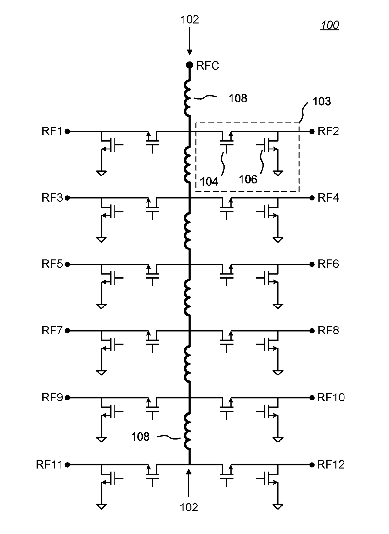 High Throw-Count RF Switch