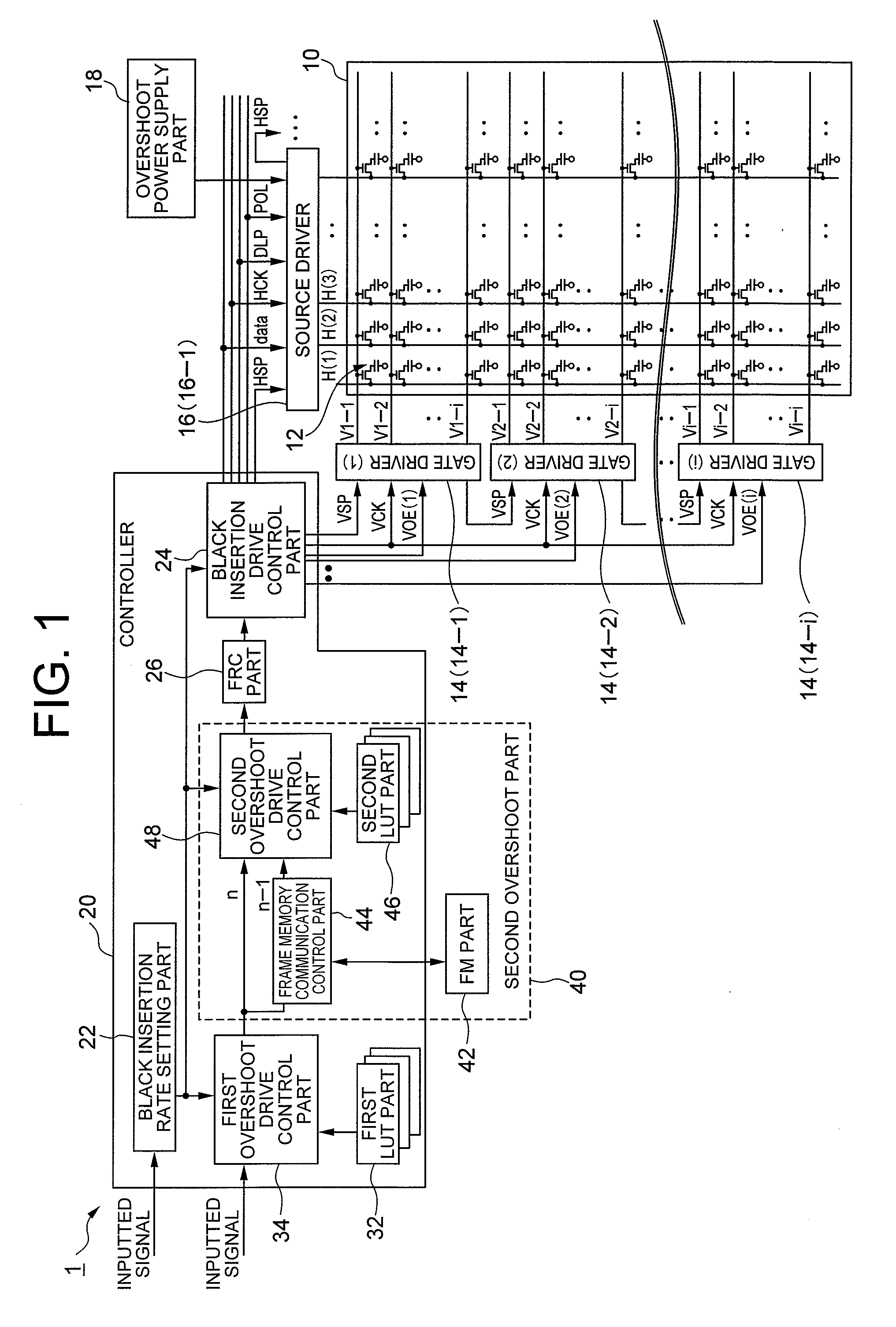 Display panel control device, liquid crystal display device, electronic appliance, display device driving method, and control program