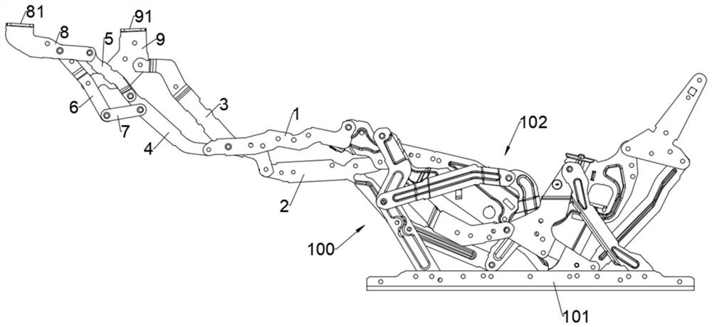 Stool-couch linkage device, frame body and seat