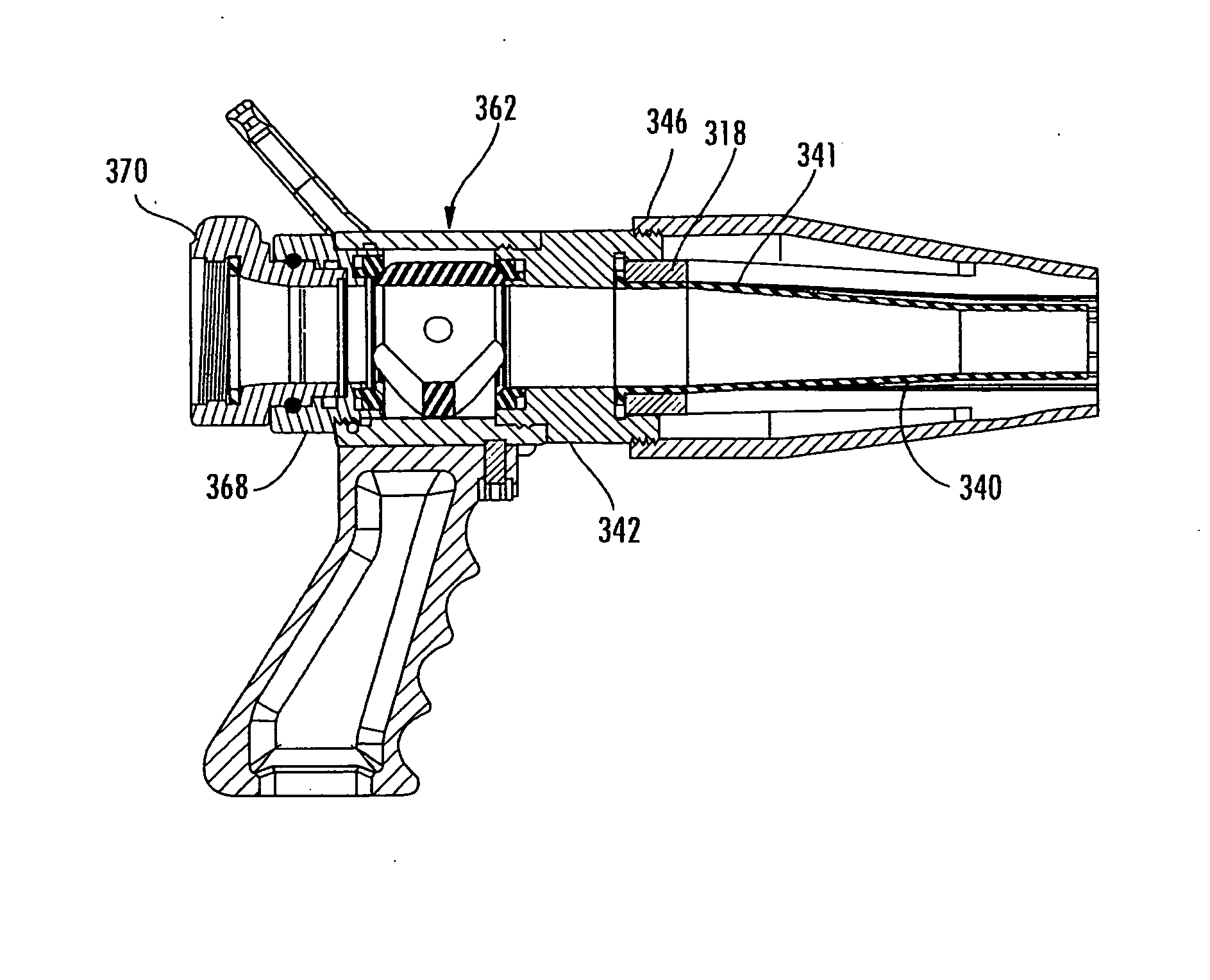 Adjustable smooth bore nozzle