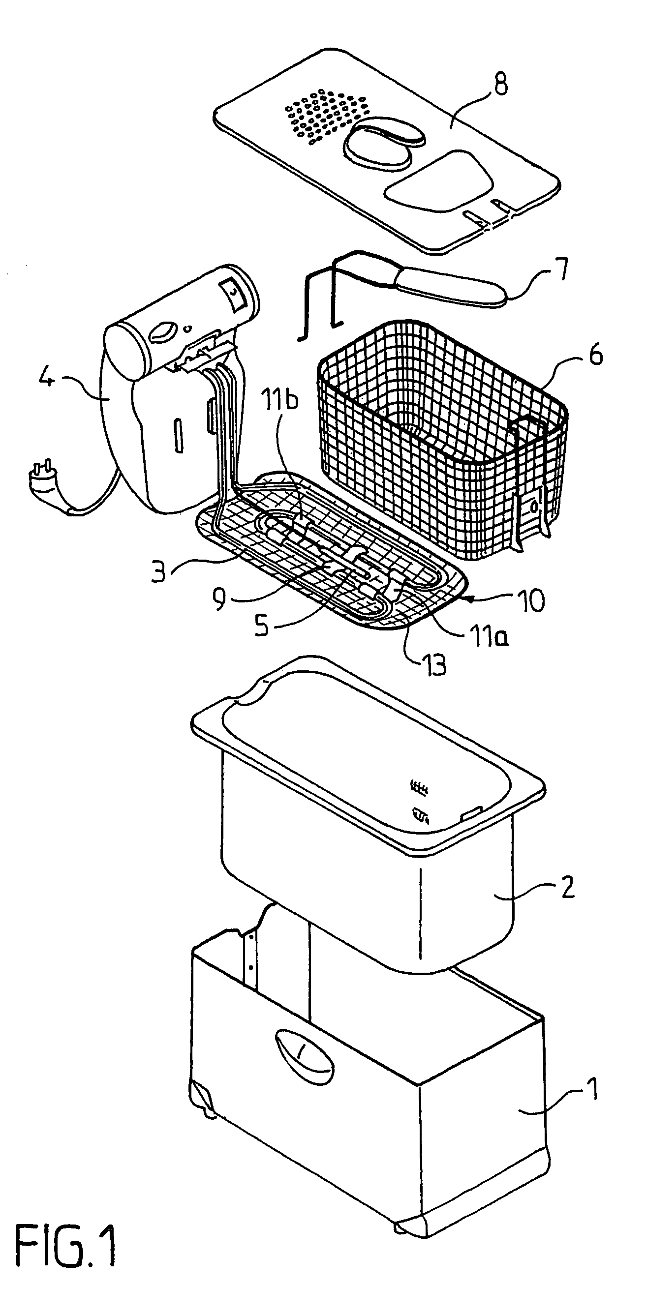 Device for filtration of the frying bath in an electric fryer having an immersed heating resistor