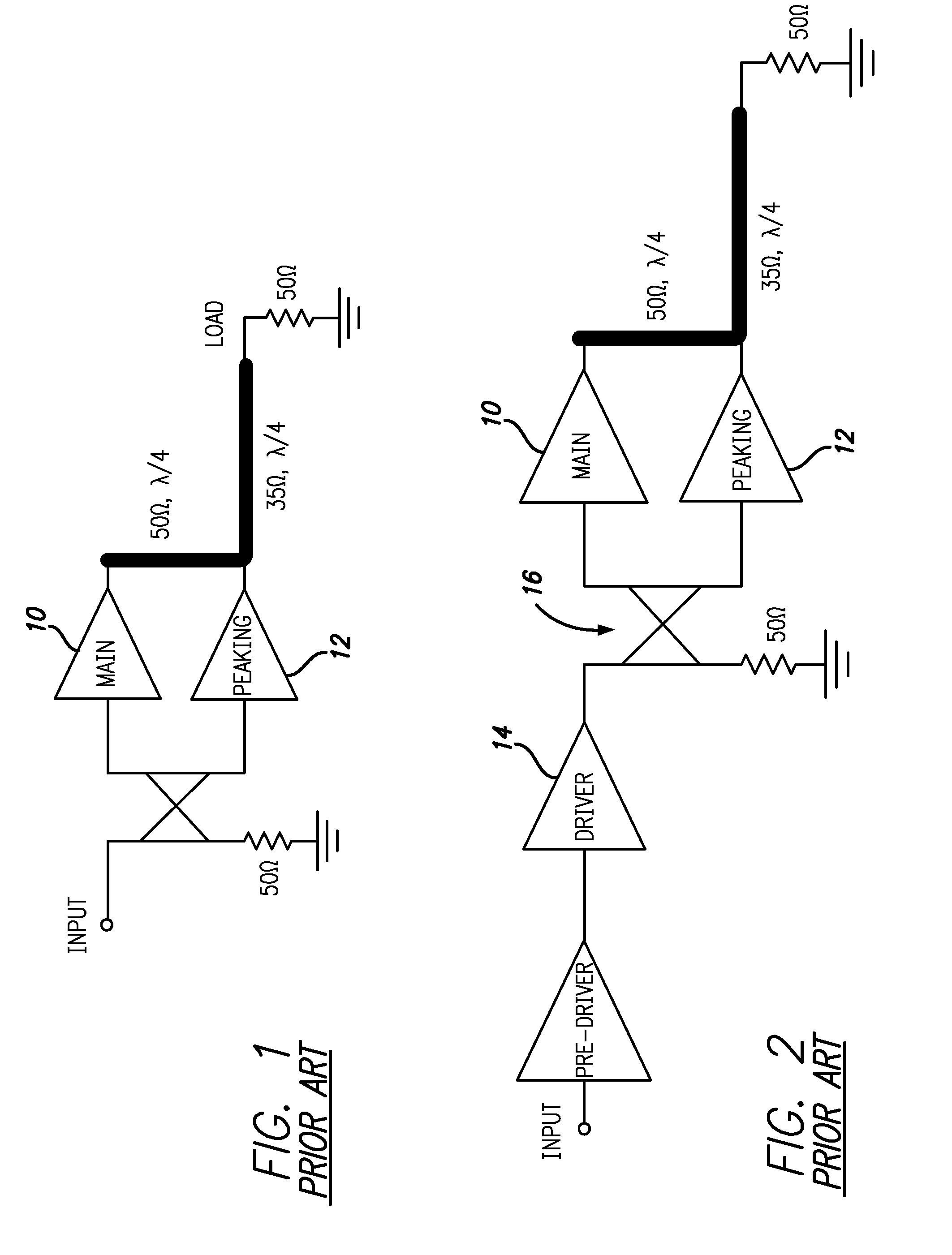 Wide-band multi stage doherty power amplifier