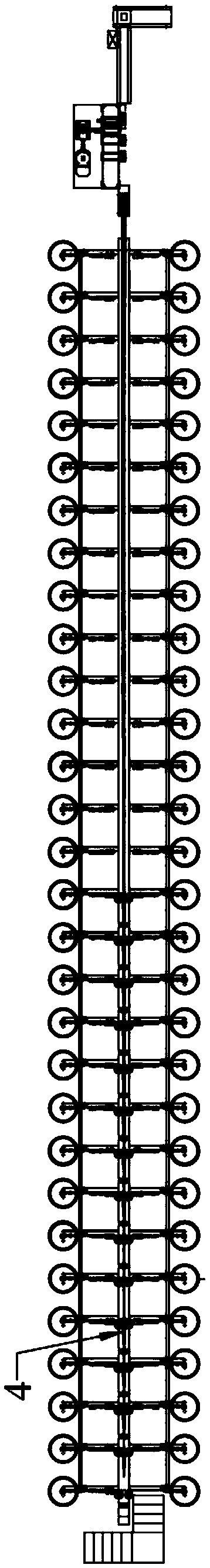 Manufacturing equipment for rows of steel fibers