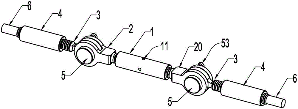 Telescopic steel bar connecting external member