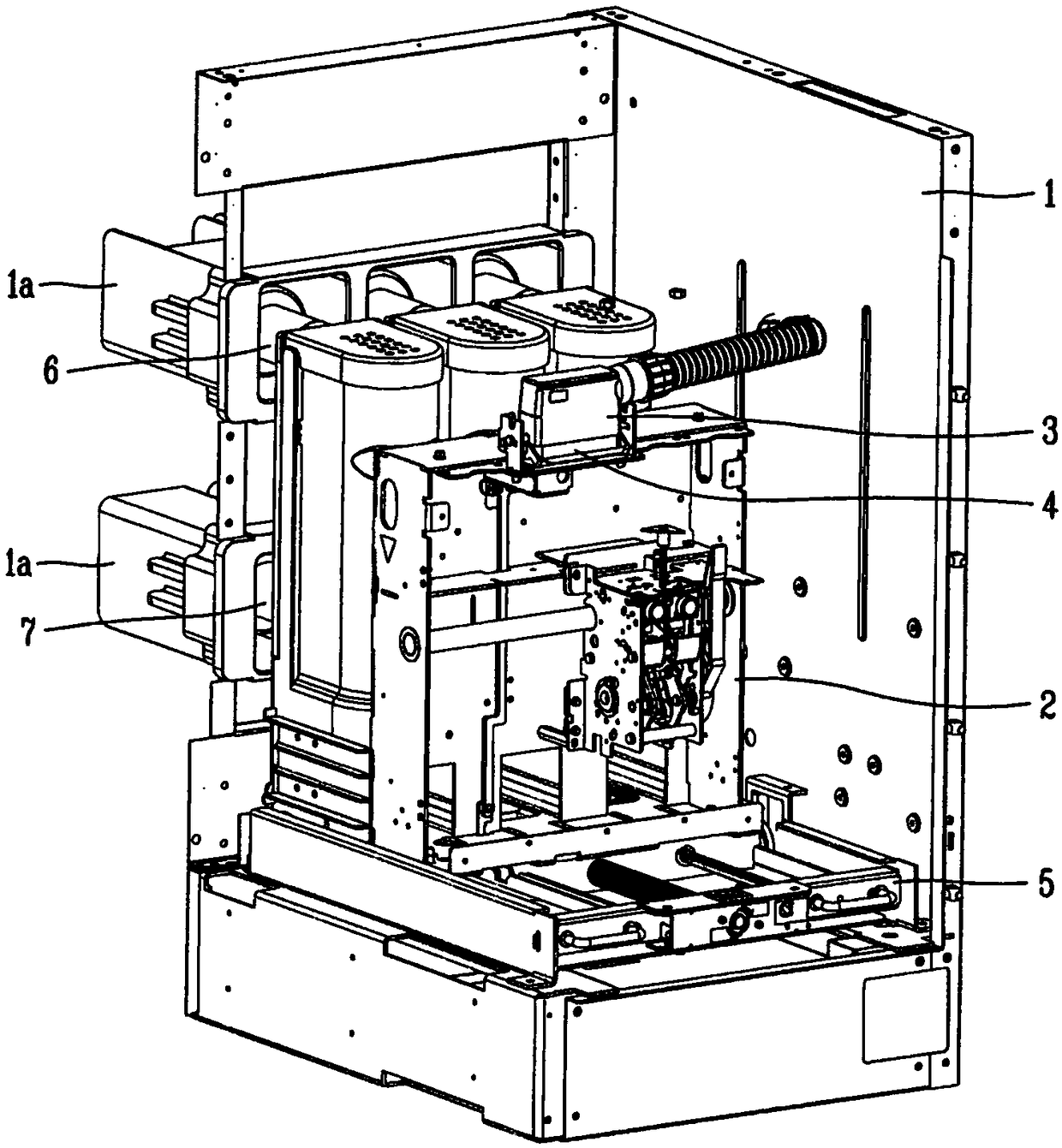 Conveyor for pull-out circuit breakers