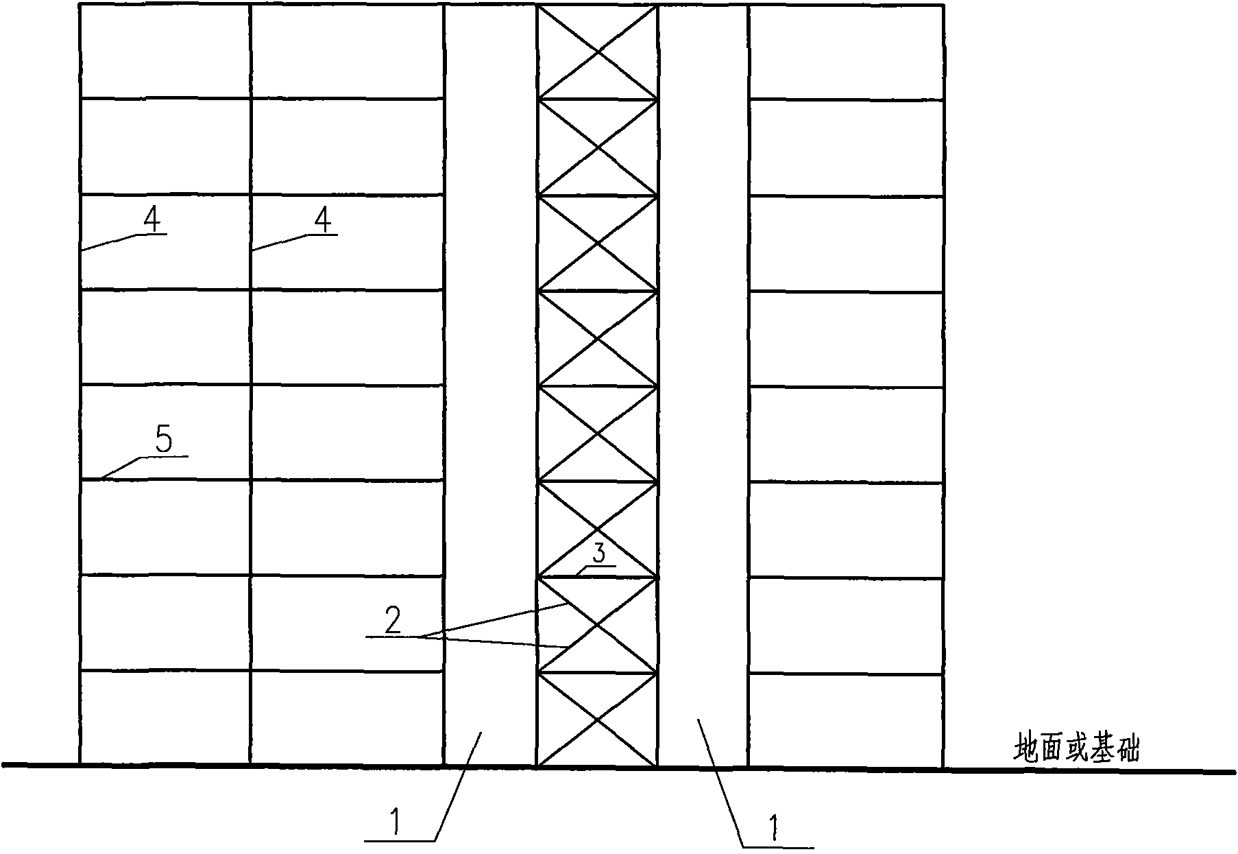 Shear wall truss hybrid type lateral resisting structure system