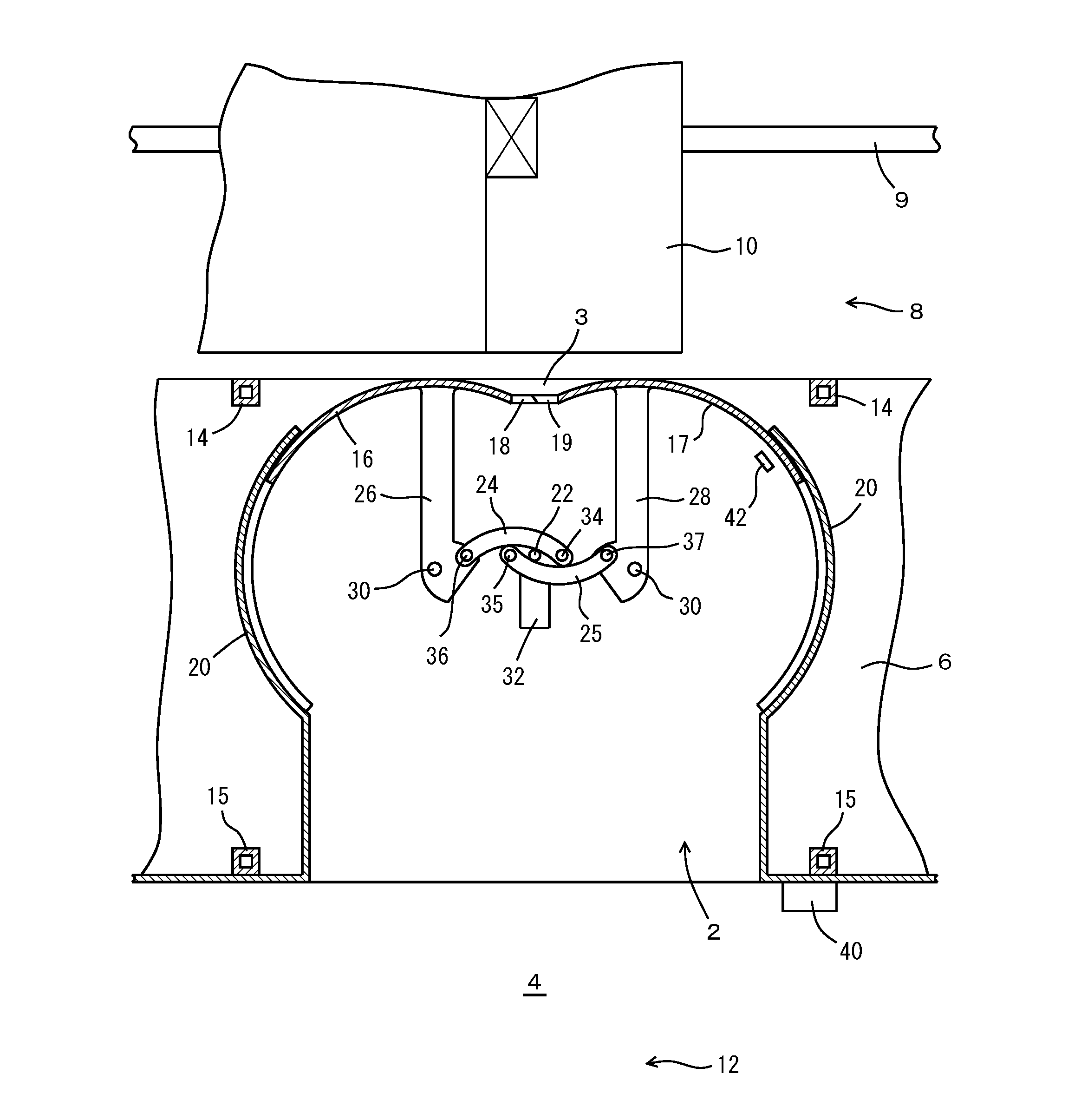 Mounting port and mounting port opening/closing method