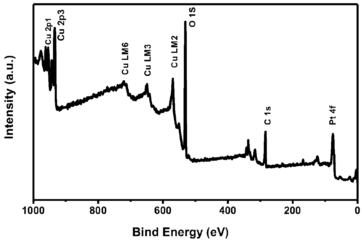 Preparation method and application for platinum/cuprous oxide film compound