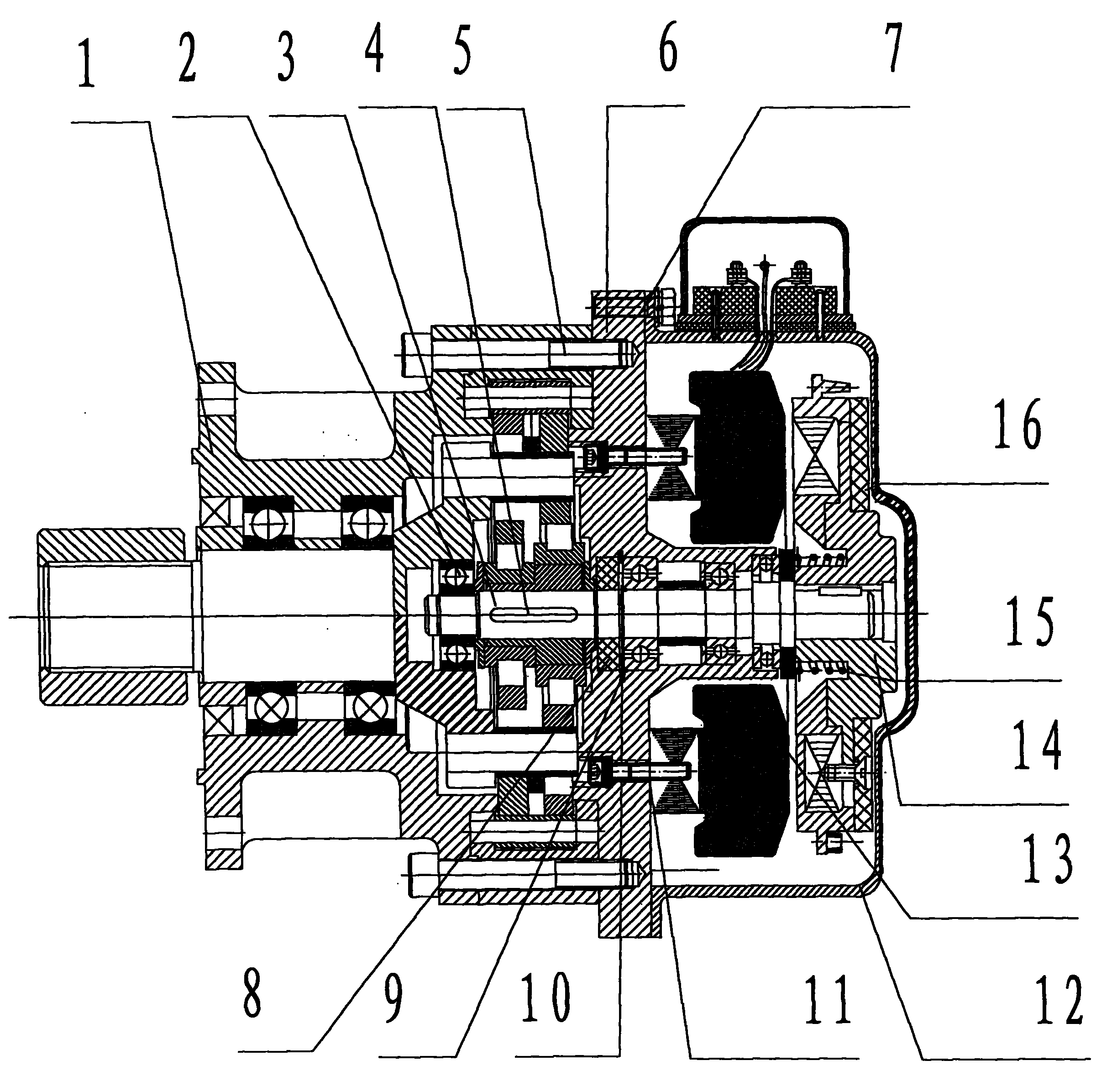 Disc brake motor for rotary whirley