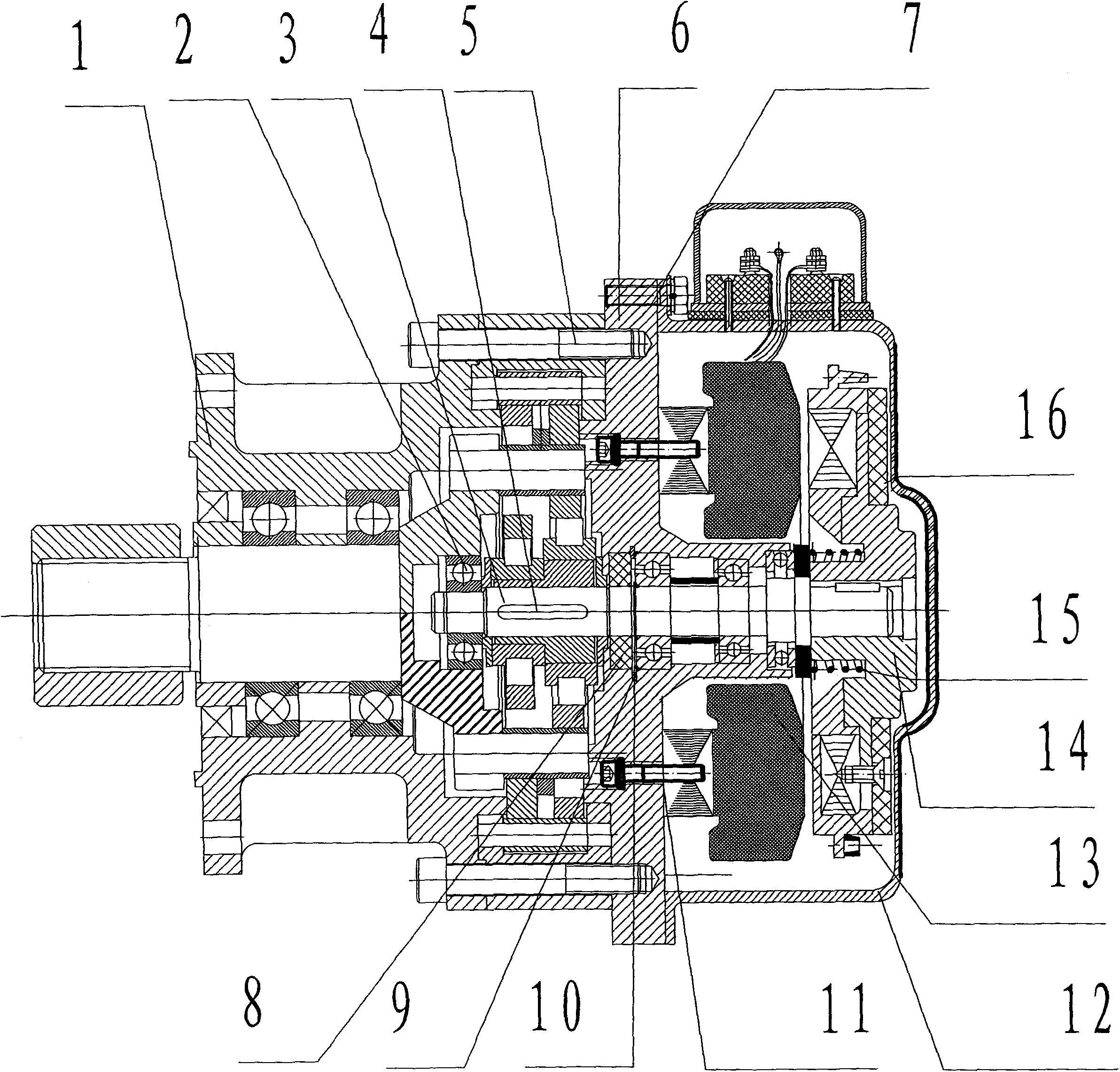 Disc brake motor for rotary whirley