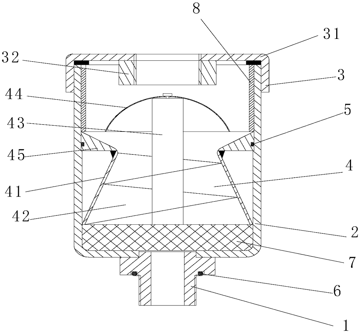 Spiral separation device for hydraulic oil tank breather