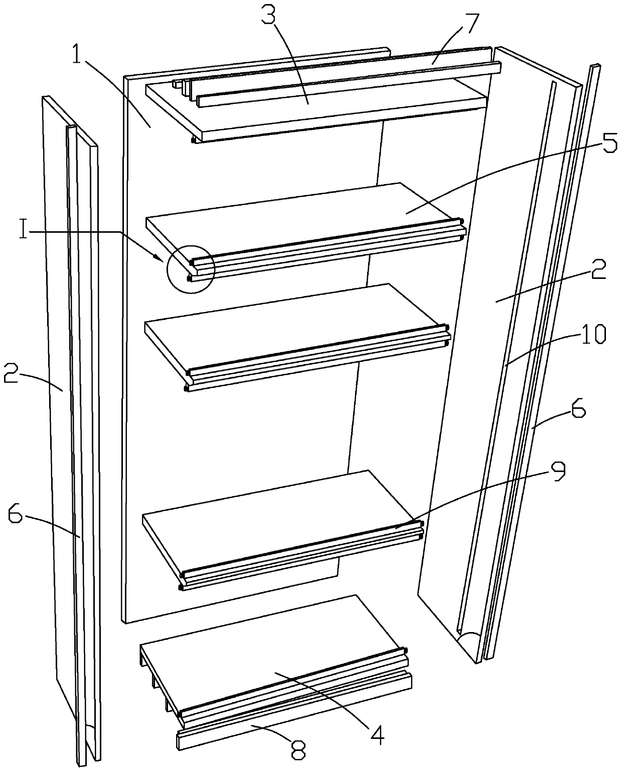 Household cloakroom cabinet and installation method thereof