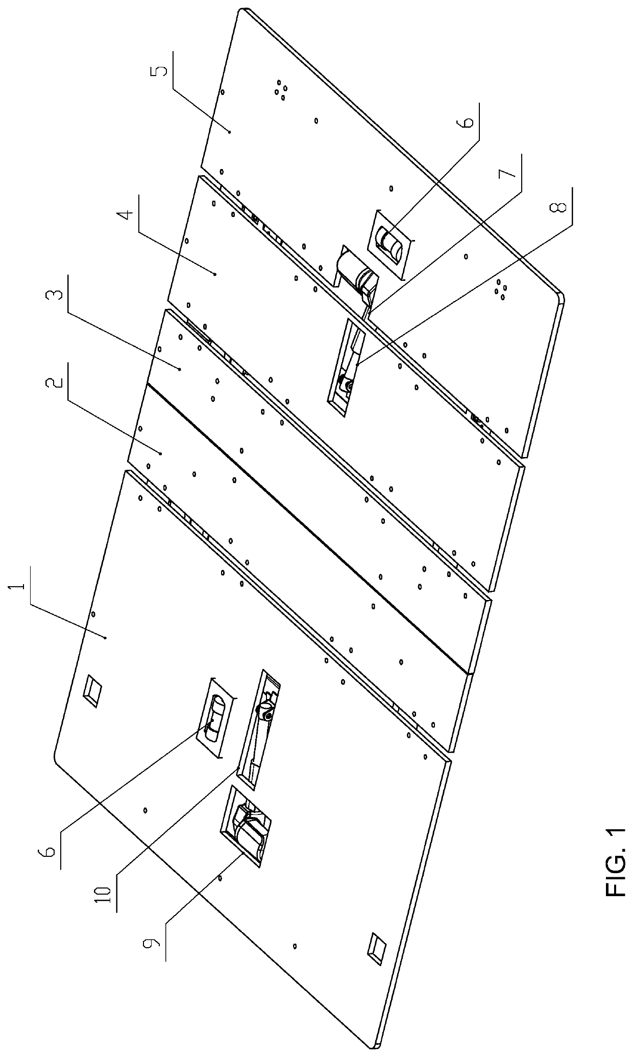 Adjustable bed with folding mechanism