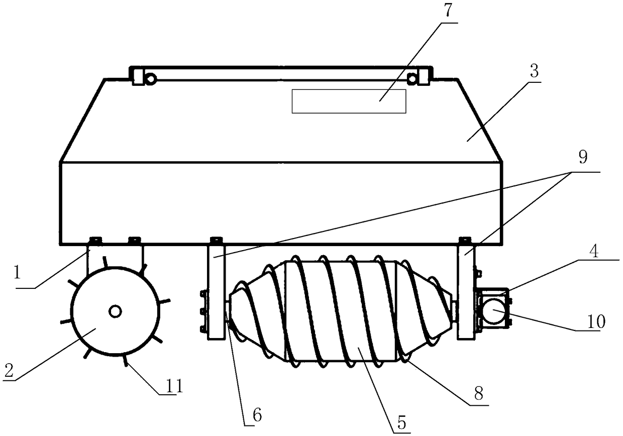 Spiral pushing grass pressing machine