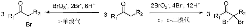 Method for preparing alpha-monobrominated ketone and alpha, alpha-dibrominated ketone compounds by selectively brominating ketone compounds