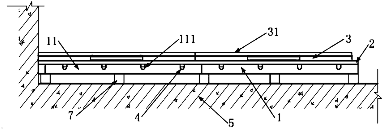 Overhead-type floor heating assembly and laying method