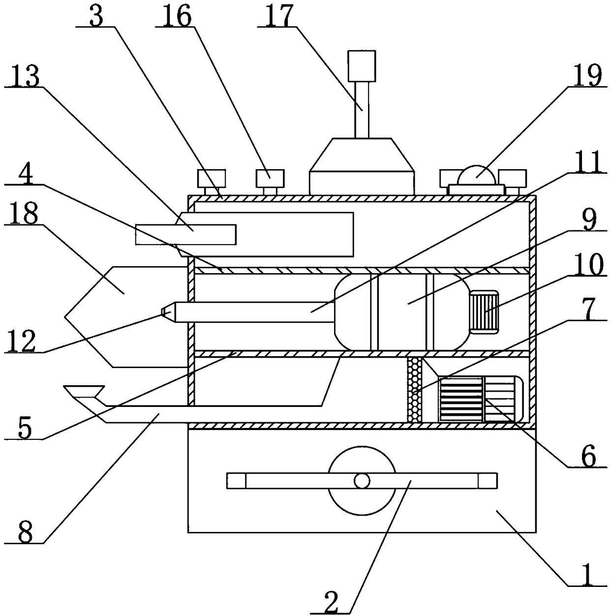 Waste sweeping device for lathe