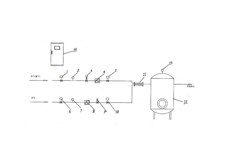 Nitrogen/chlorine (argon/chlorine) mixing and proportioning system and operation method thereof