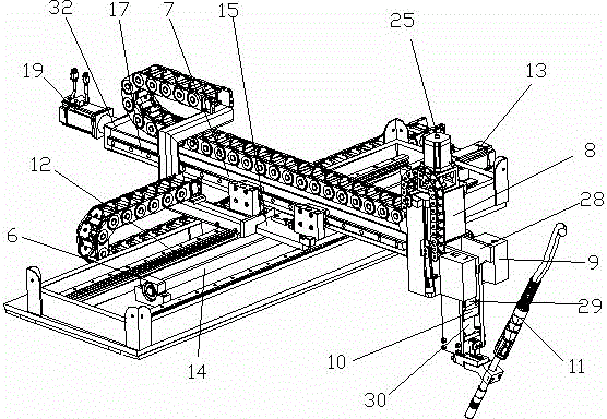 Container top reinforced plate automatic welding device with three dimensional weld recognition