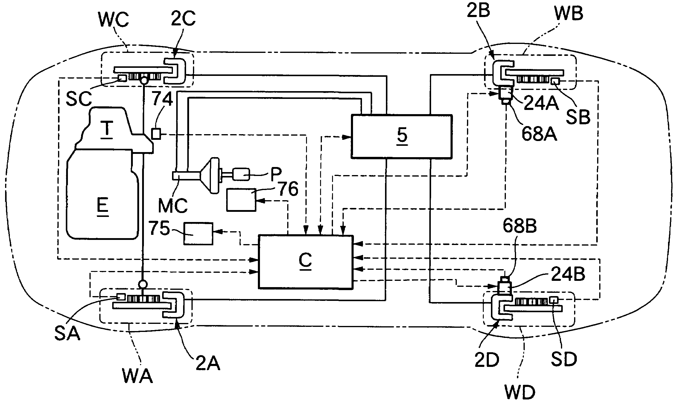 Brake system for vehicle